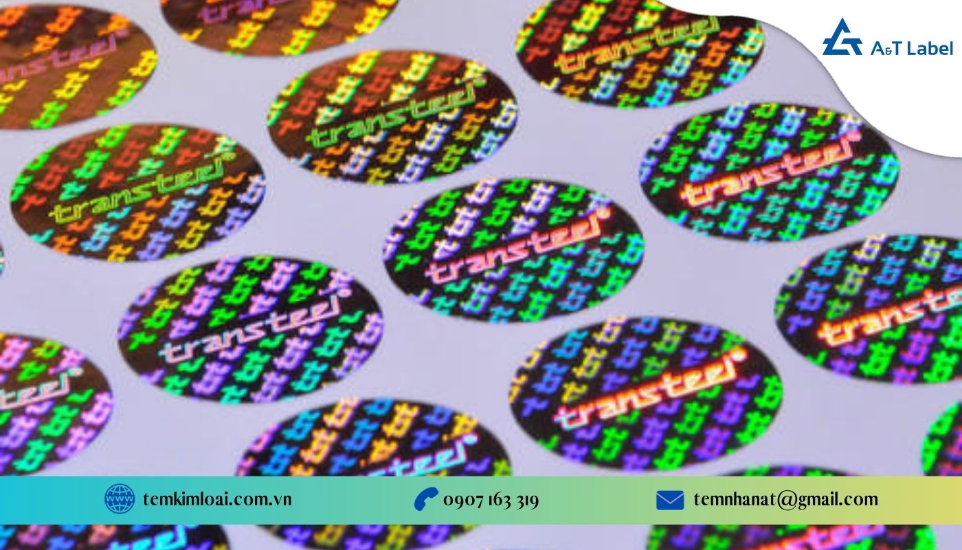 Mẫu tem bảo hành decal Hologram có chất liệu trong suốt