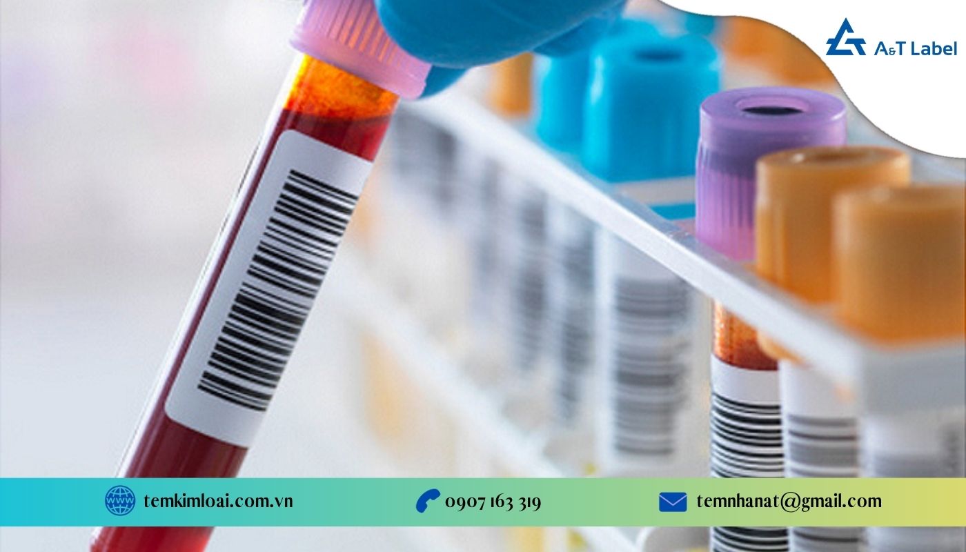 Ống xét nghiệm được dán tem in nhiệt phân loại