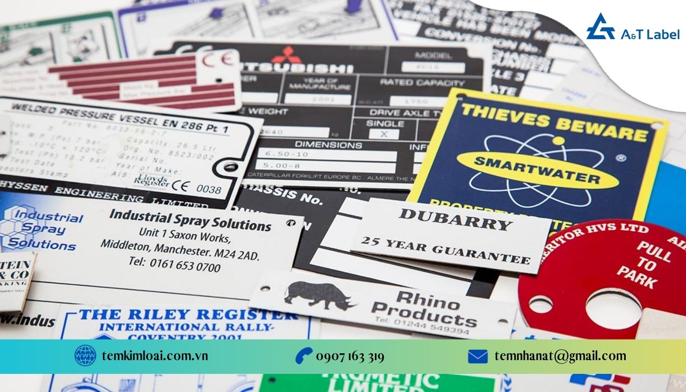 Kích thước tem nhãn chữ nhật khá phổ biến