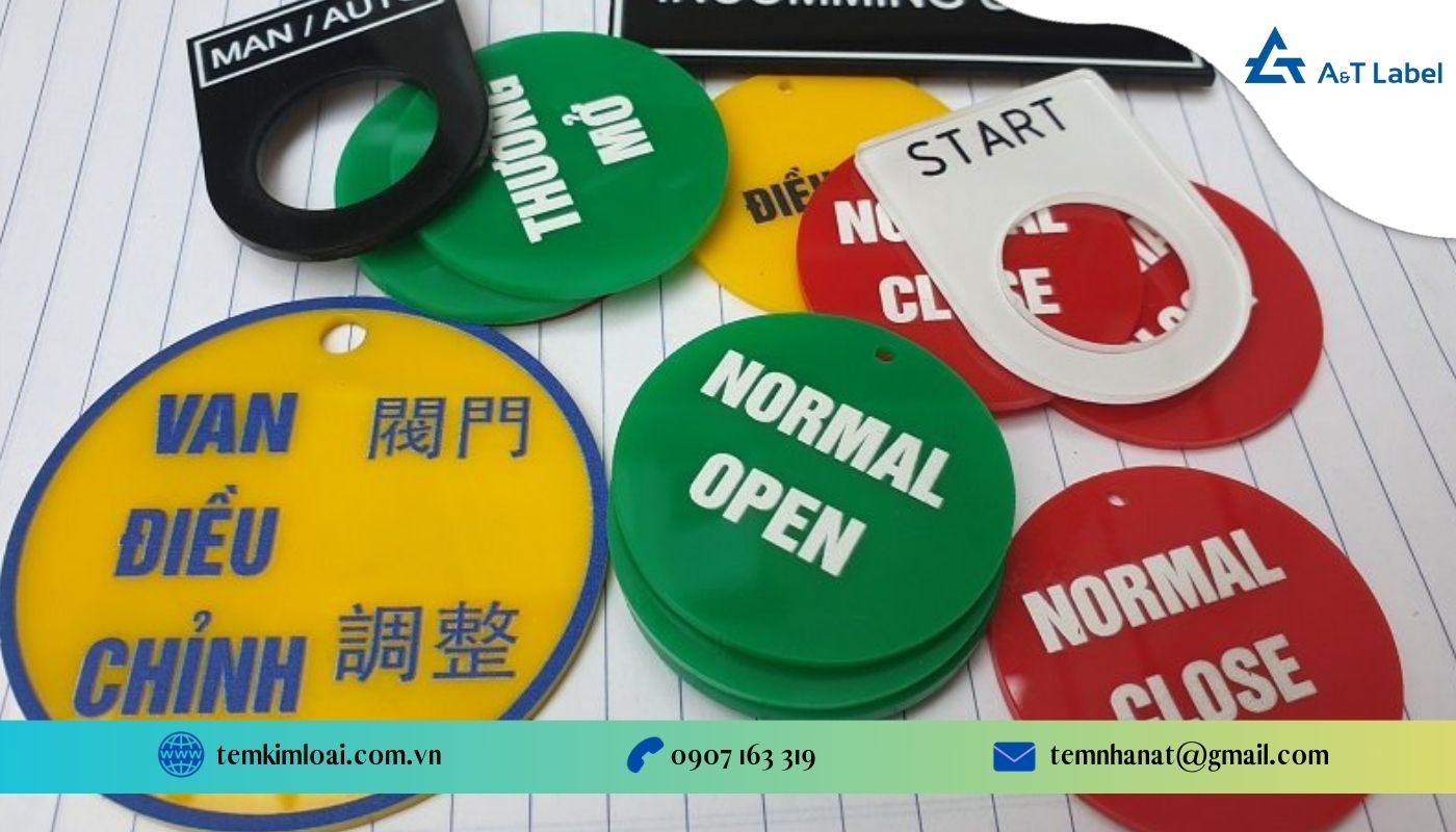 Tem nhãn mica tủ điện - Tem tủ điện mica
