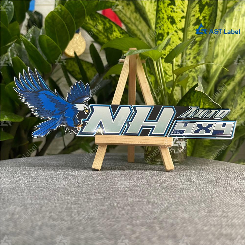 Tem nhôm in dập nổi cho thương hiệu NH Auto