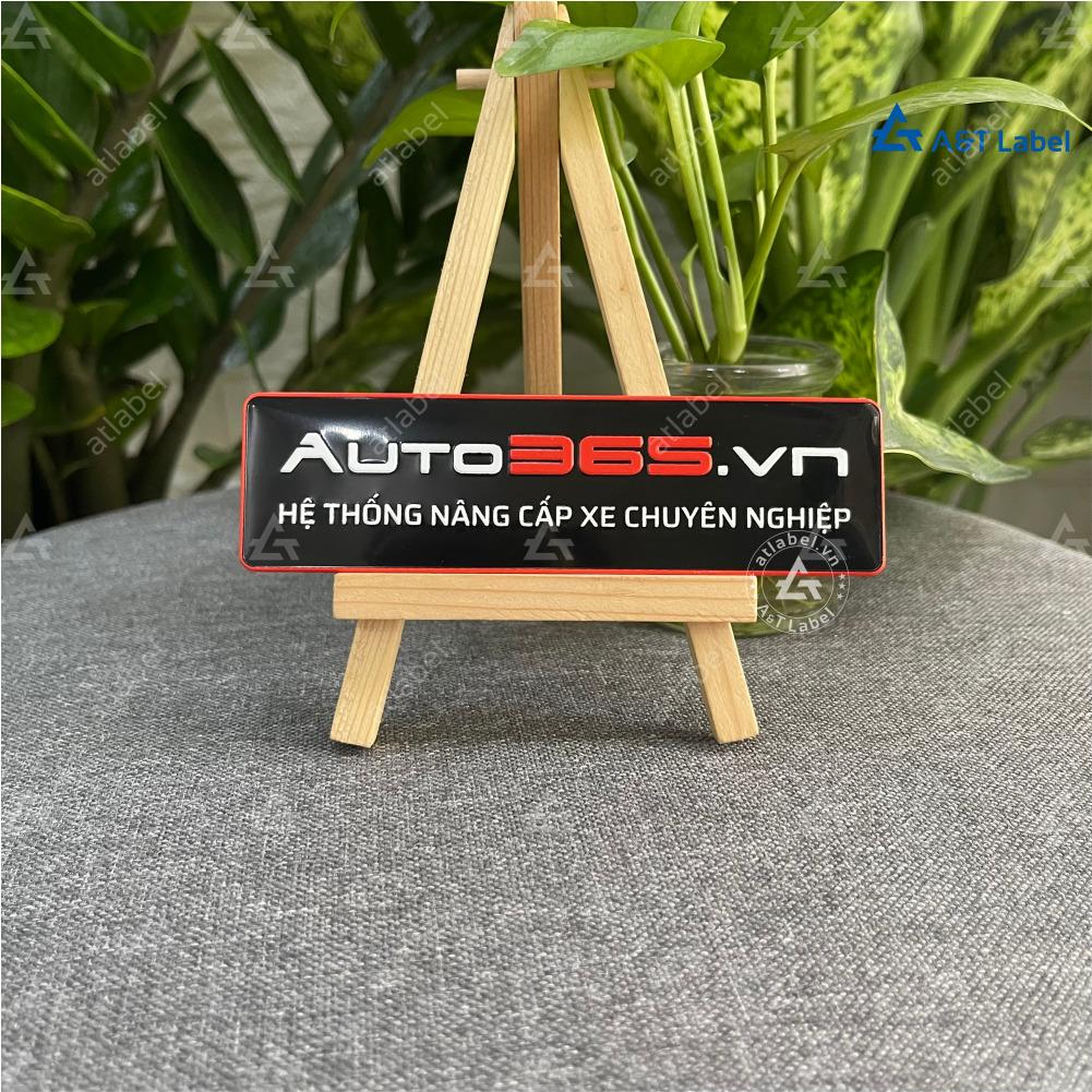 Tem nhôm in dập nổi cho thương hiệu garage Auto 365 group