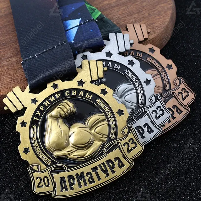 Gia công, in huy chương theo yêu cầu cho bộ môn cử tạ