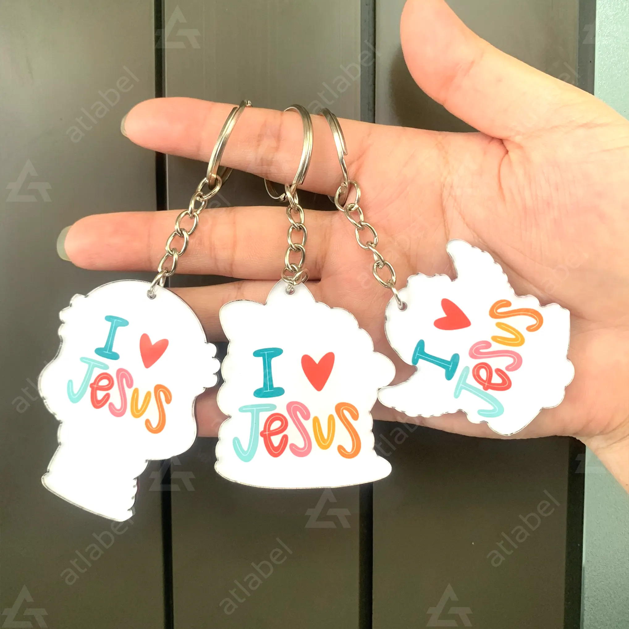 In móc khóa mica mặt sau