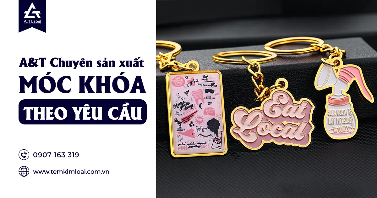 A&T chuyên sản xuất móc khóa kim loại khắc logo theo yêu cầu